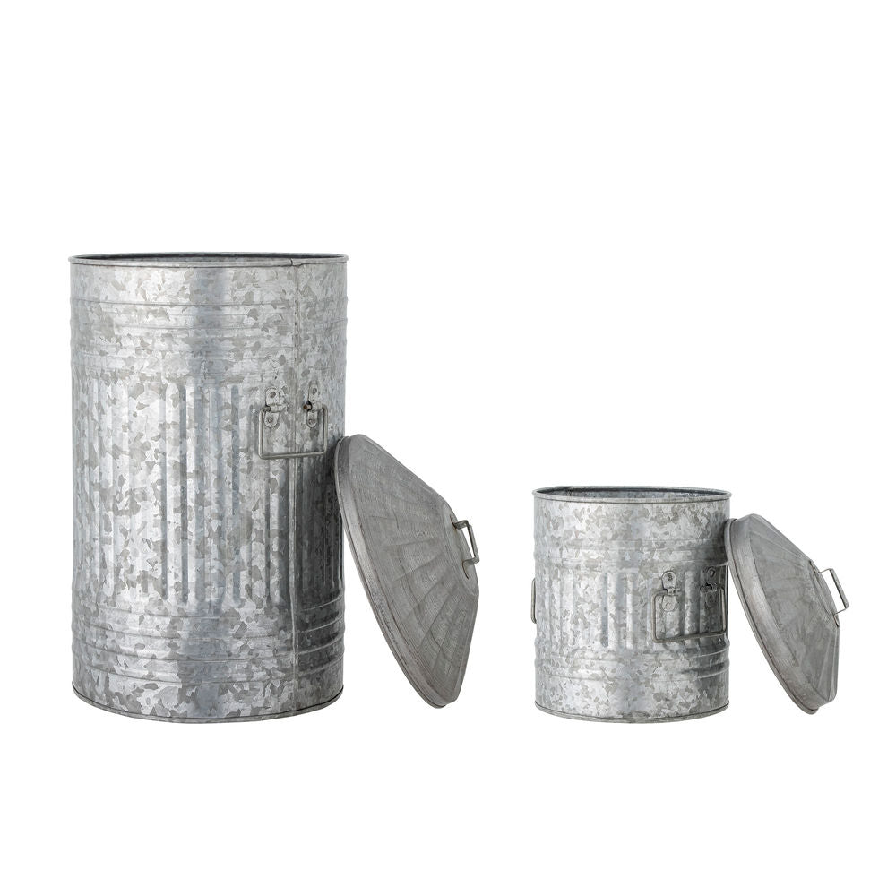 Bloomingville Delina cubo, gris, metal galvanizado