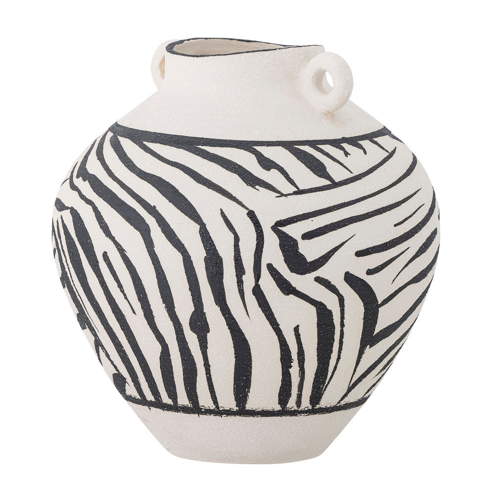 Bloomingville Togo Vase, schwarz, Steingut