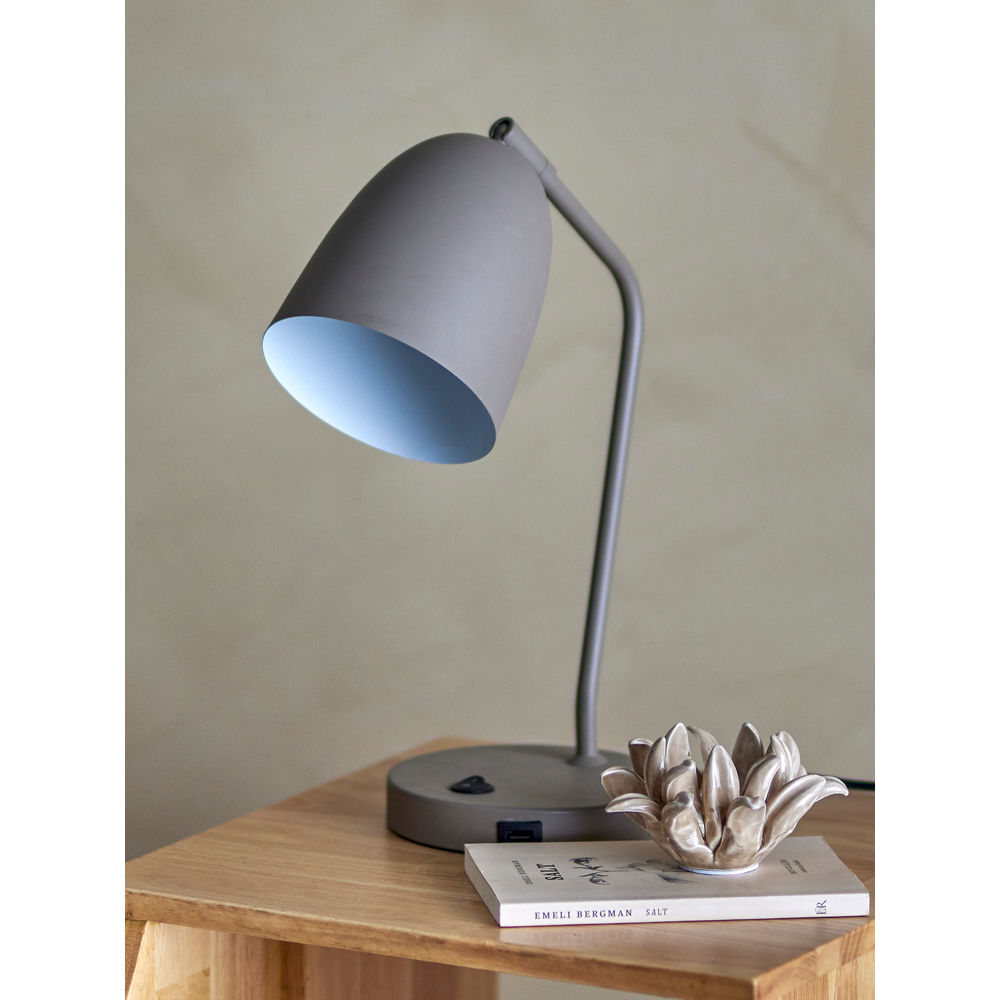 Bloomingville Lampe de table Lemar, Gris, Métal