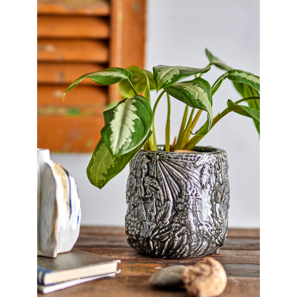 Creative Collection Nikou Deco Bloempot, Zwart, Terracotta