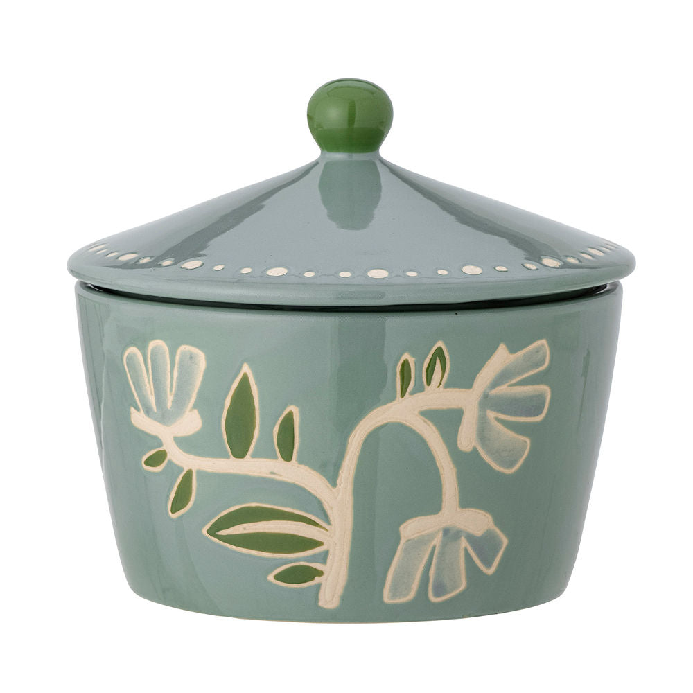 Creative Collection Tangerpot con tapa, verde, gres