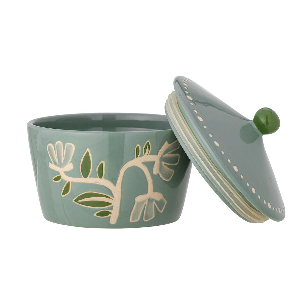 Creative Collection Tangerpot con tapa, verde, gres