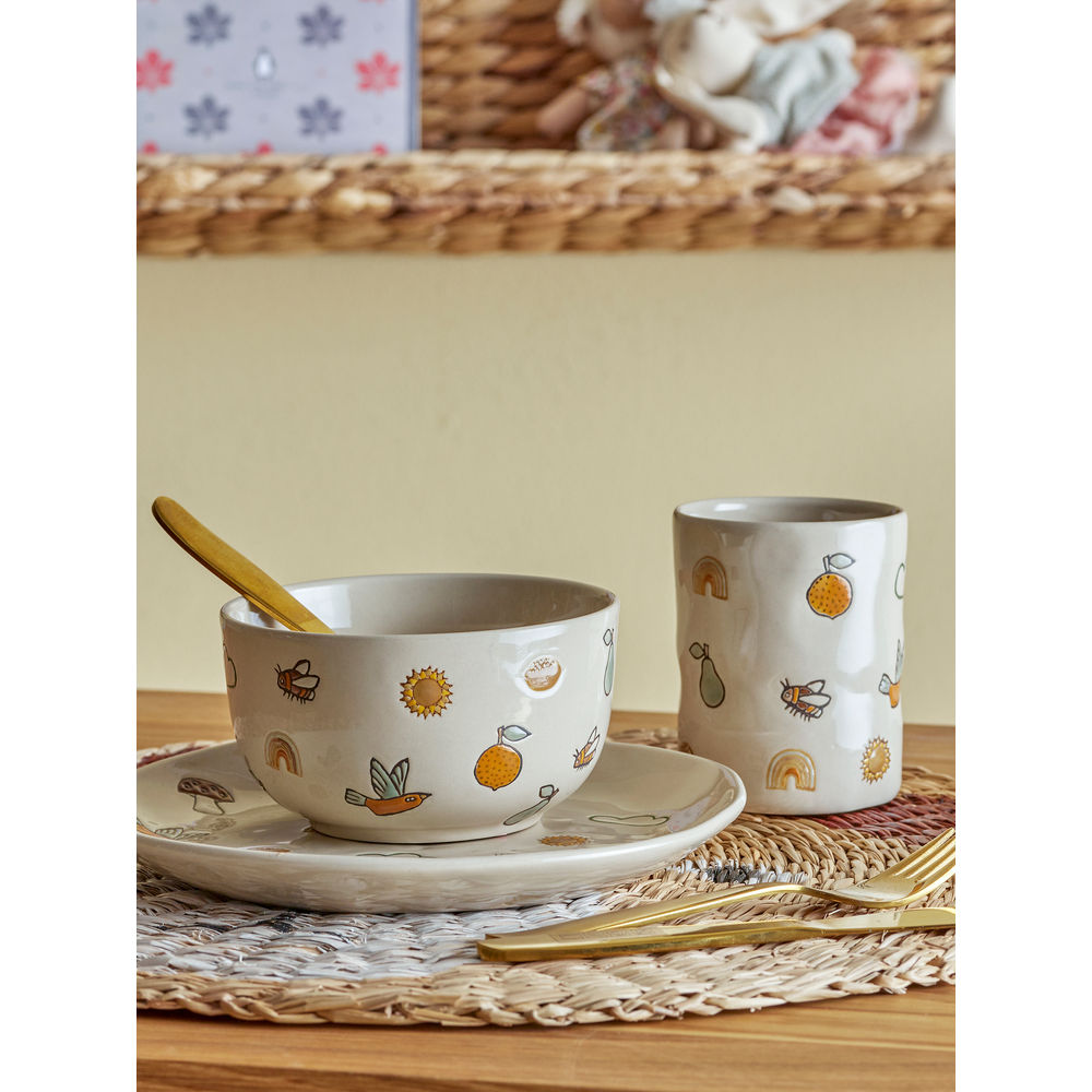 Bloomingville MINI Agnes servies, wit, steengoed