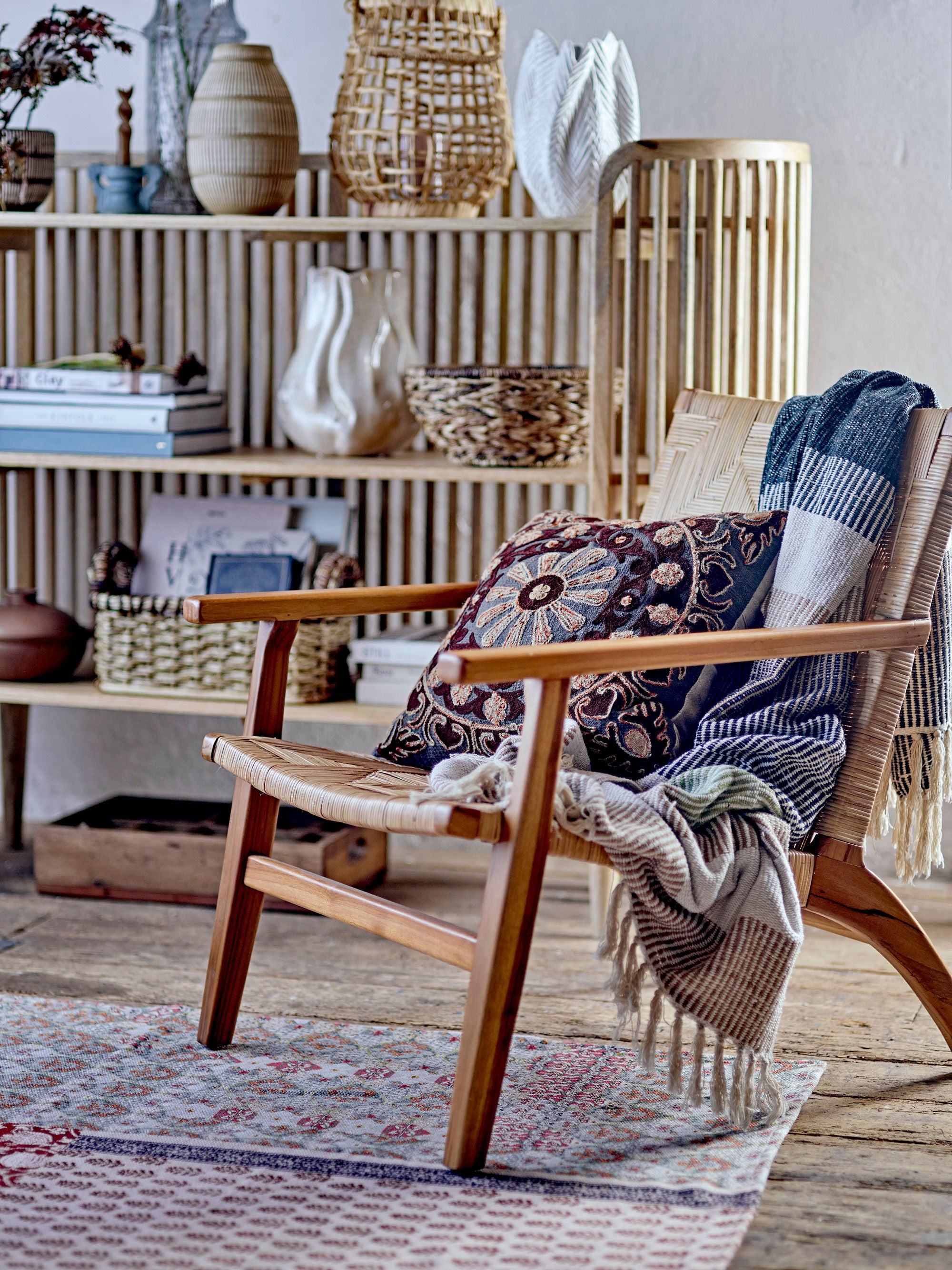 Creative Collection Mills Loungestoel, Bruin, Rotan