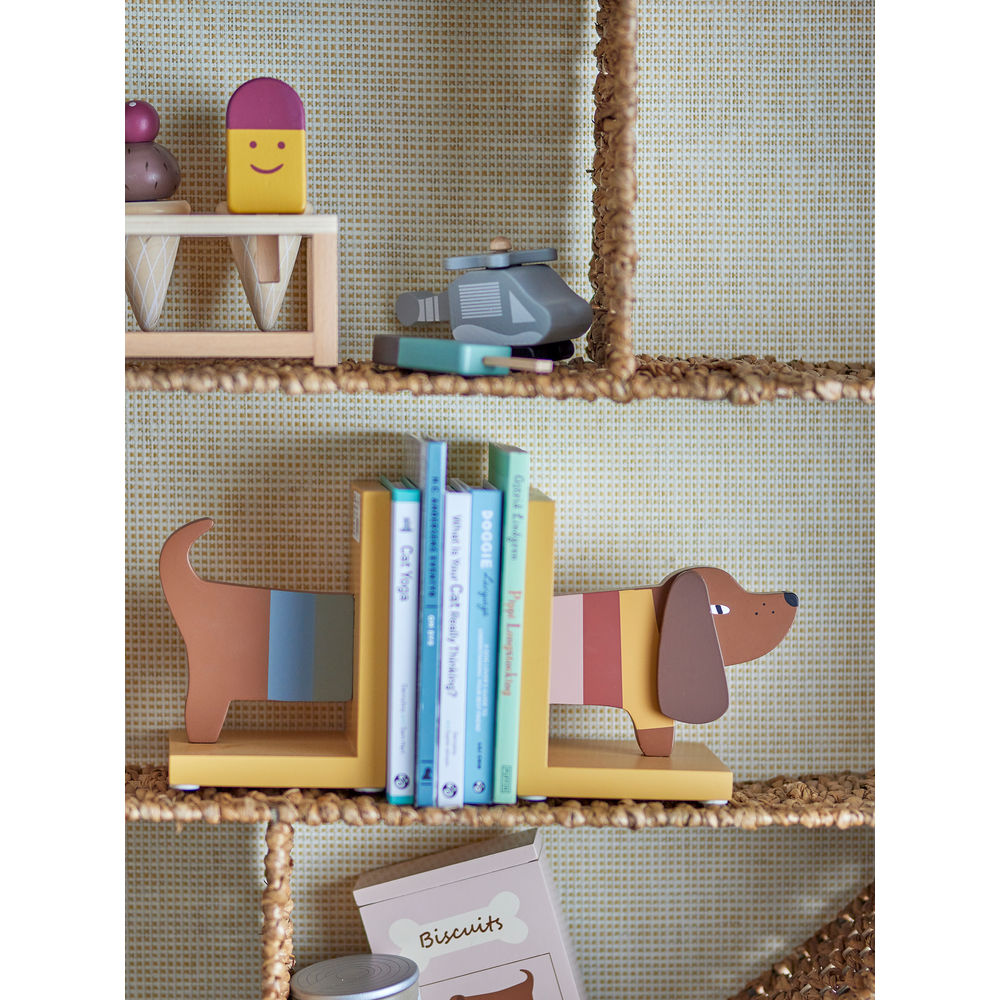 Sujetalibros Bloomingville MINI Charlie, amarillo, FSC®100%, MDF