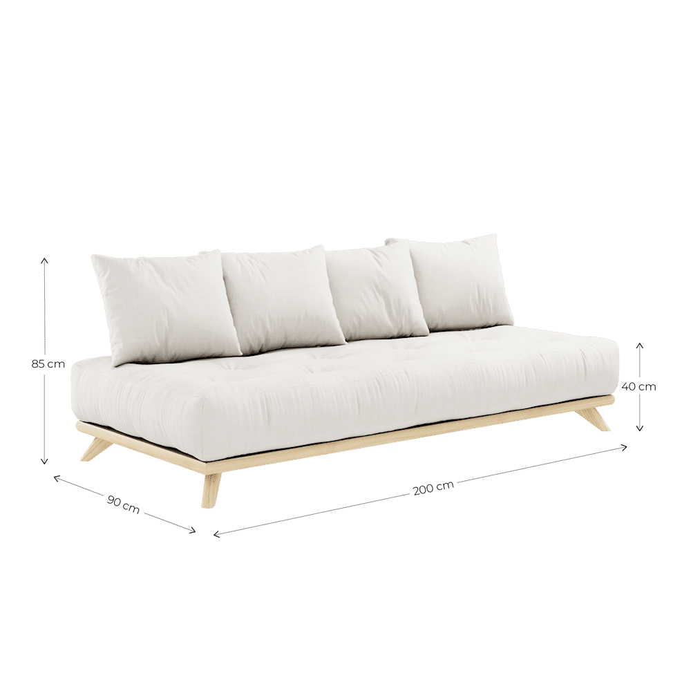 Karup Design SENZA DAYBED CLEAR LACQUERED W. SENZA DAYBED MATTRESS SET BEIGE