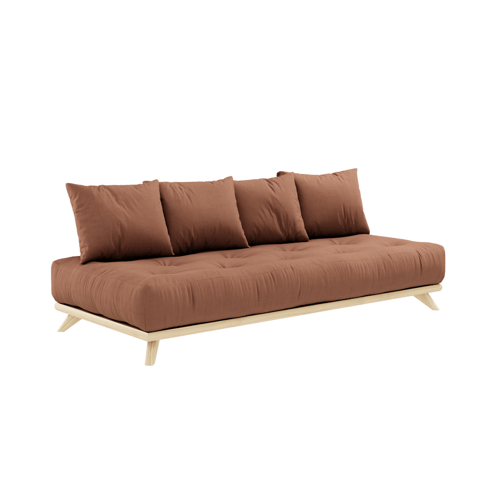 Karup Design SENZA DAYBED CLEAR LACQUERED W. SENZA DAYBED MATTRESS SET CLAY BROWN