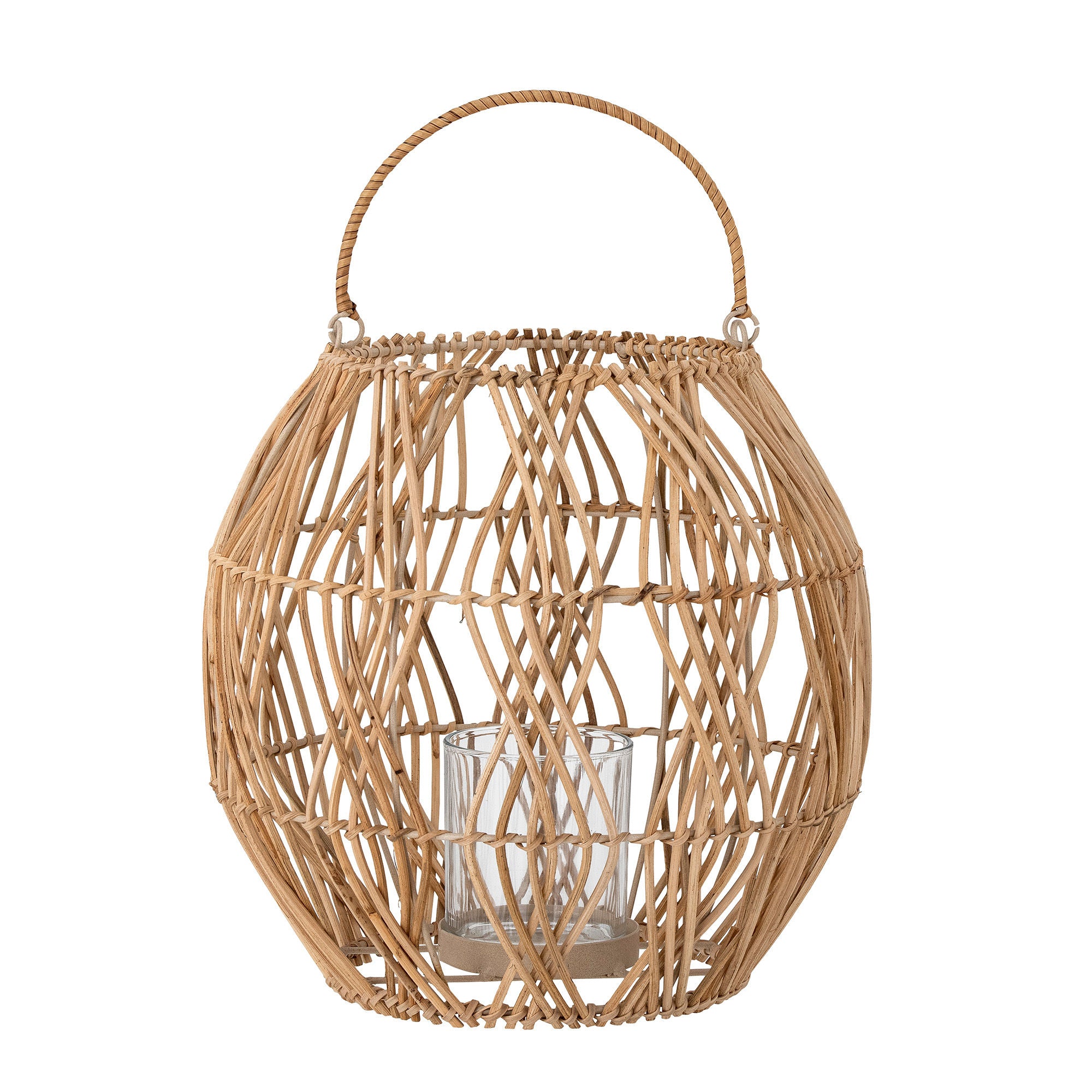 Kreative Sammlung Maiga Laterne mit/Glas, Natur, Rattan