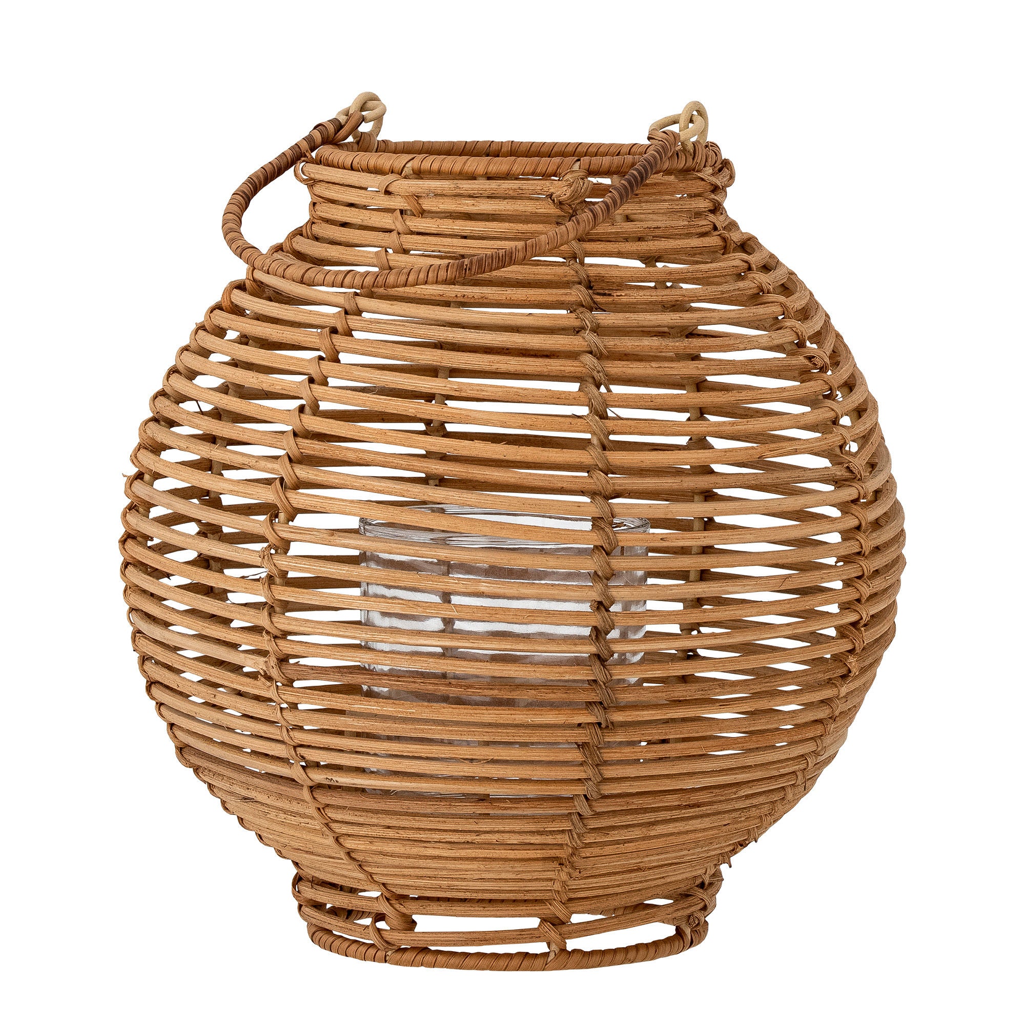 Blooming ville Malua Laterne mit/Glas, Natur, Rattan